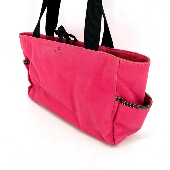 Kate Spade hot pink canvas picnic tote - Picture 3 of 10